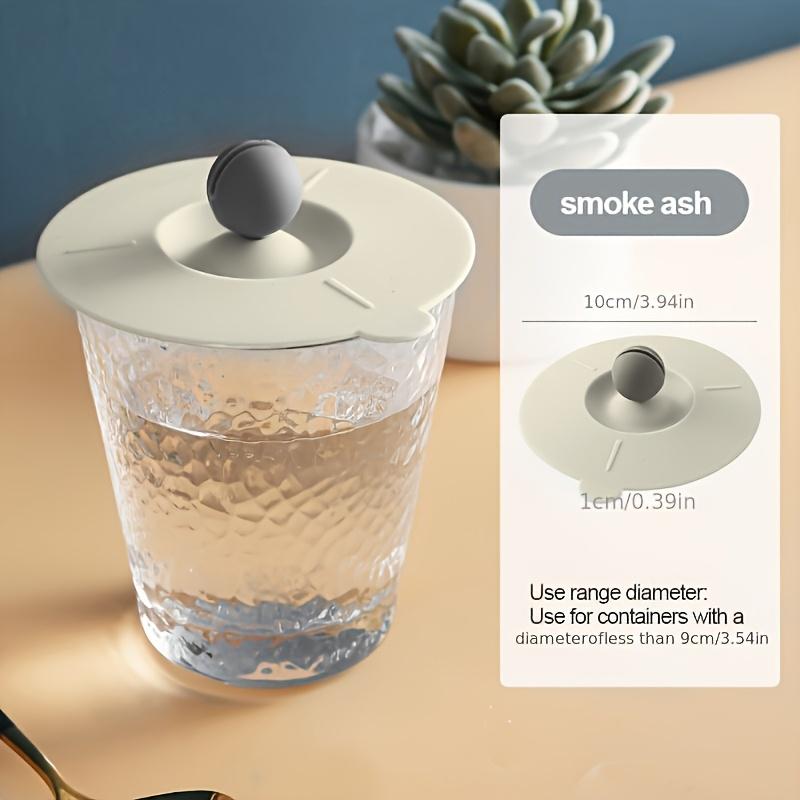 Round Heat-Resistant Lid Cup Cover Non-toxic Silicone Universal Water Cup Lid Anti-dust Coffee Mug Sealed Cap with Spoon Holder