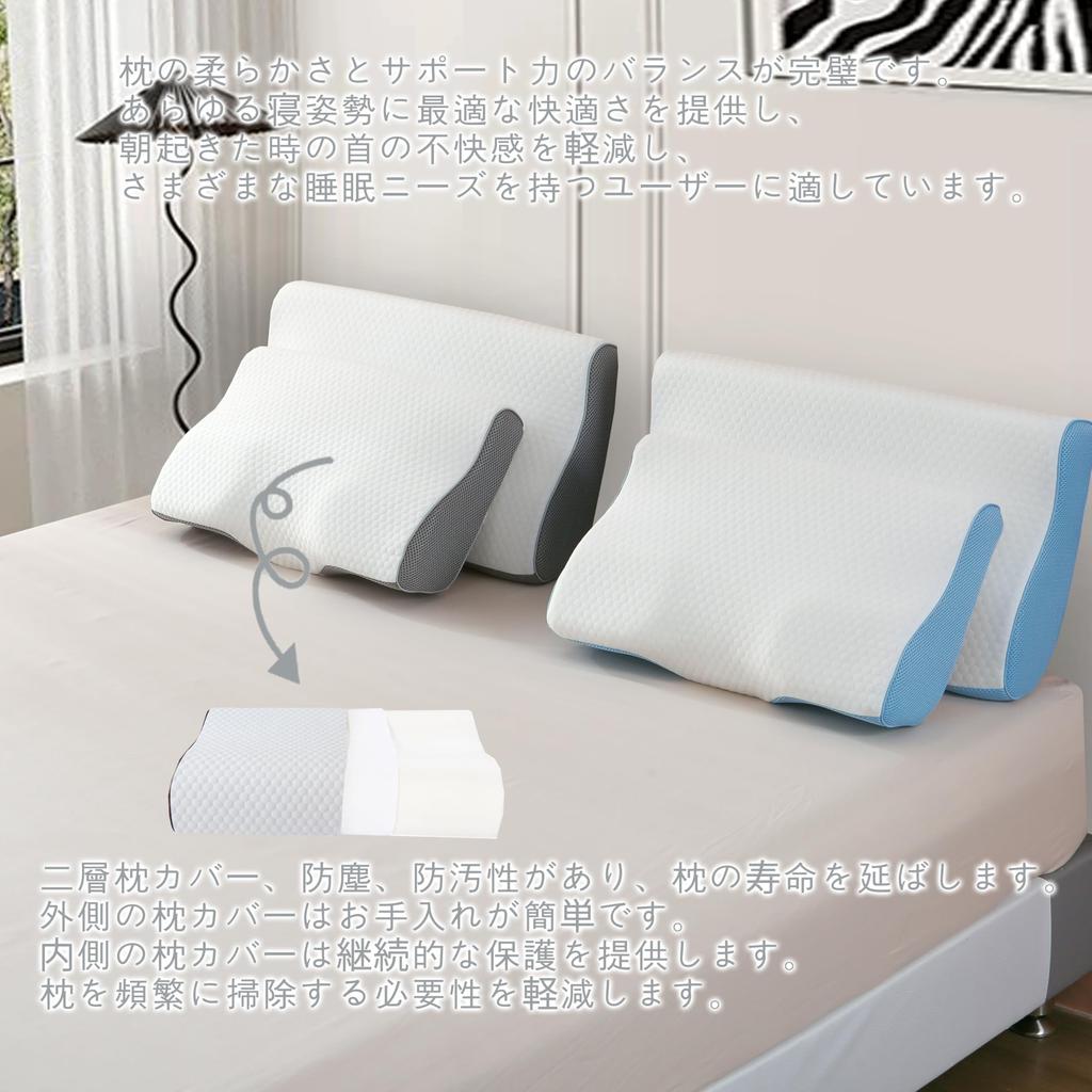 Sleep Pillow, Cervical Pillow, Memory Foam Pillow, Concave Hollow Design, 3D Ergonomic Pillow, Suitable for Back and Side Sleepers, Relieves Shoulder