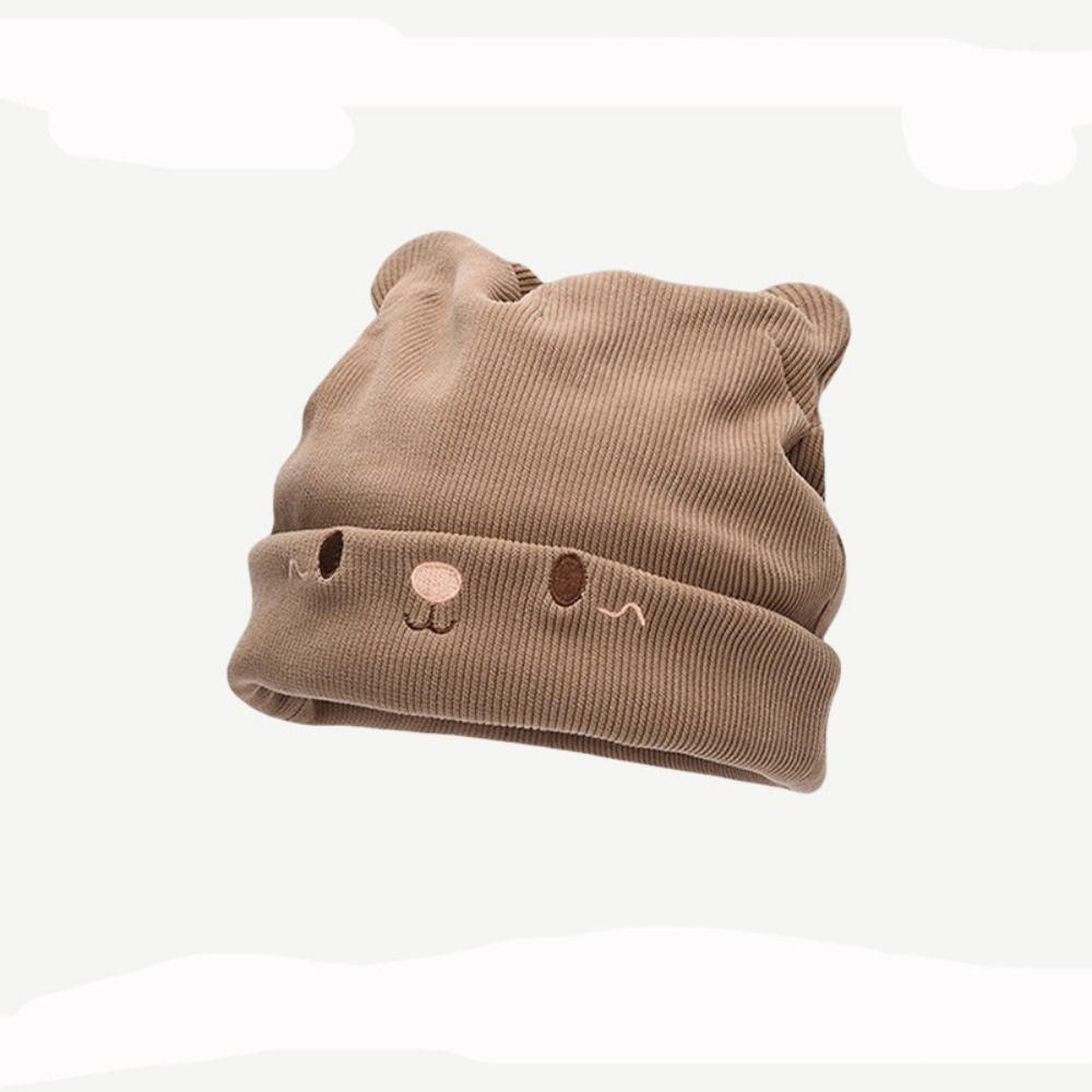 Solid Color Knitted Hats Cat Ear Pullover Beanie Caps Cute Skull Cap