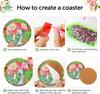 Mrpwnle 8-Piece Diamond Art Coaster Kit - Flower Diamond Painting Coaster Kit with Holder, DIY Flower Diamond Art Coaster Kit for Beginners, Adults,