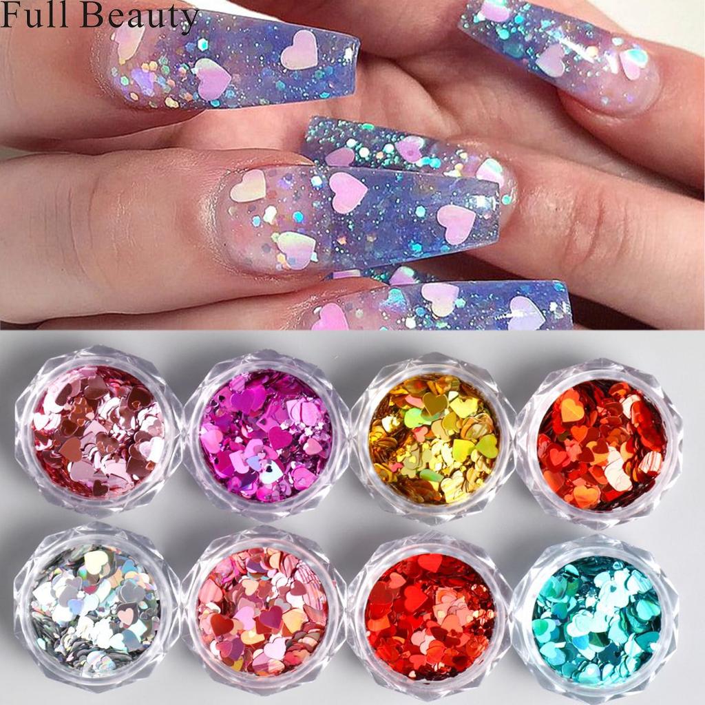 New Nail Art Flash Set Laser Heart Sequins Mixed Love Nail Art Sequins