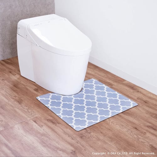 OKA Schnellwisch-Toilettenmatte, ca. 55cm x 60cm, Grau (marokkanisch) (Abwischbares PVC)