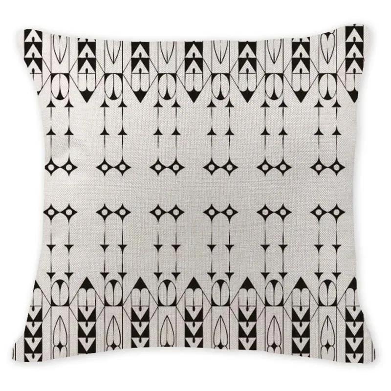 Retro Ethnic Geometry Decorative Cushion Cover Cotton Linen Textile Printed Throw Pillowcase for Car Sofa Bed Home Decor 45X45CM