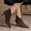 Damen Knöchelhohe Stiefel Vintage Spitze Mode Elegant Reißverschlüsse Hinten Kurze Stiefeletten Herbst Winter Damen Schlichte Hohe Absätze Schuhe