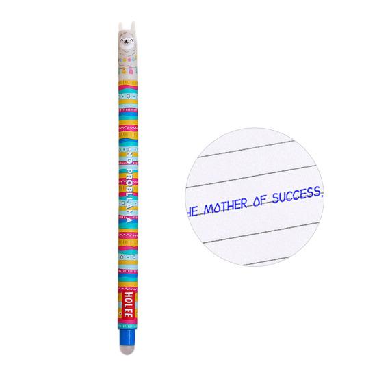 Smazatelná propiska 0,7 mm s černým inkoustem, s měkkým úchopem šetrným k pokožce, roztomilé zvířecí víčka, design s tlačítkem, doplňovatelné tužky, školní potřeby