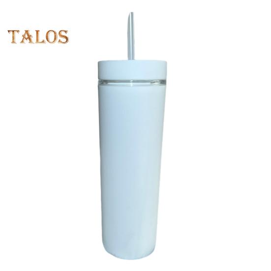 500ml Skinny Tumbler with Lid And Straw Double Wall Sippy Cup BPA-Free Tumblers Insulated Travel Mug for Iced Coffee Reusable Party