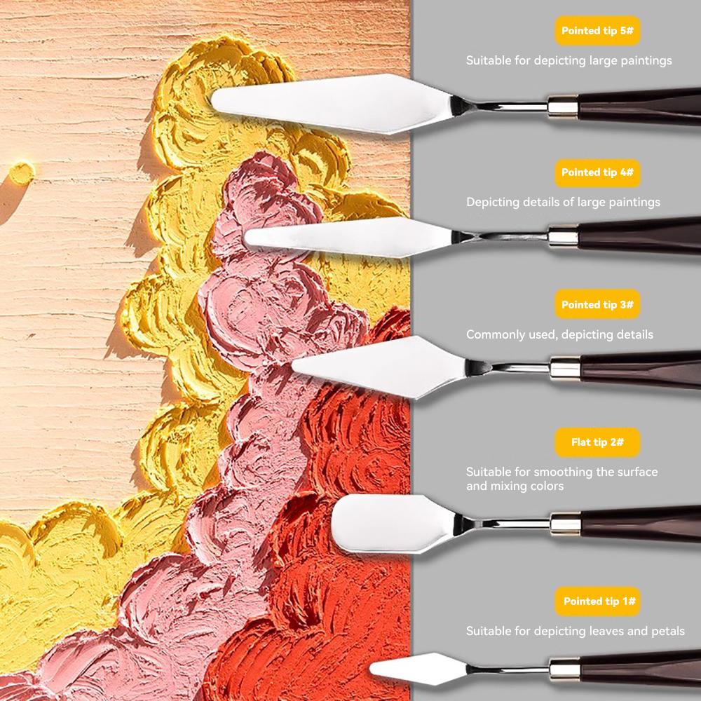 Couteaux à Peinture à l'Huile en Acier Inoxydable Artiste Artisanat Spatule Palette Couteau à Mélanger Grattoir Art Acrylique Gouache Peinture Outil de Dessin