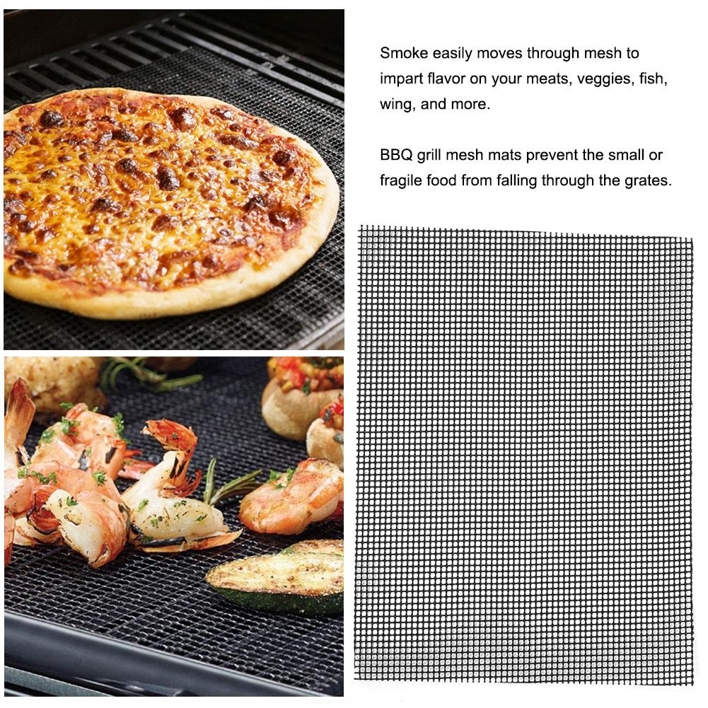 3 Stück BBQ Mesh Matte Antihaft BBQ Grillmatte Mesh Mattenblatt Grillwerkzeuge(33x40cm )