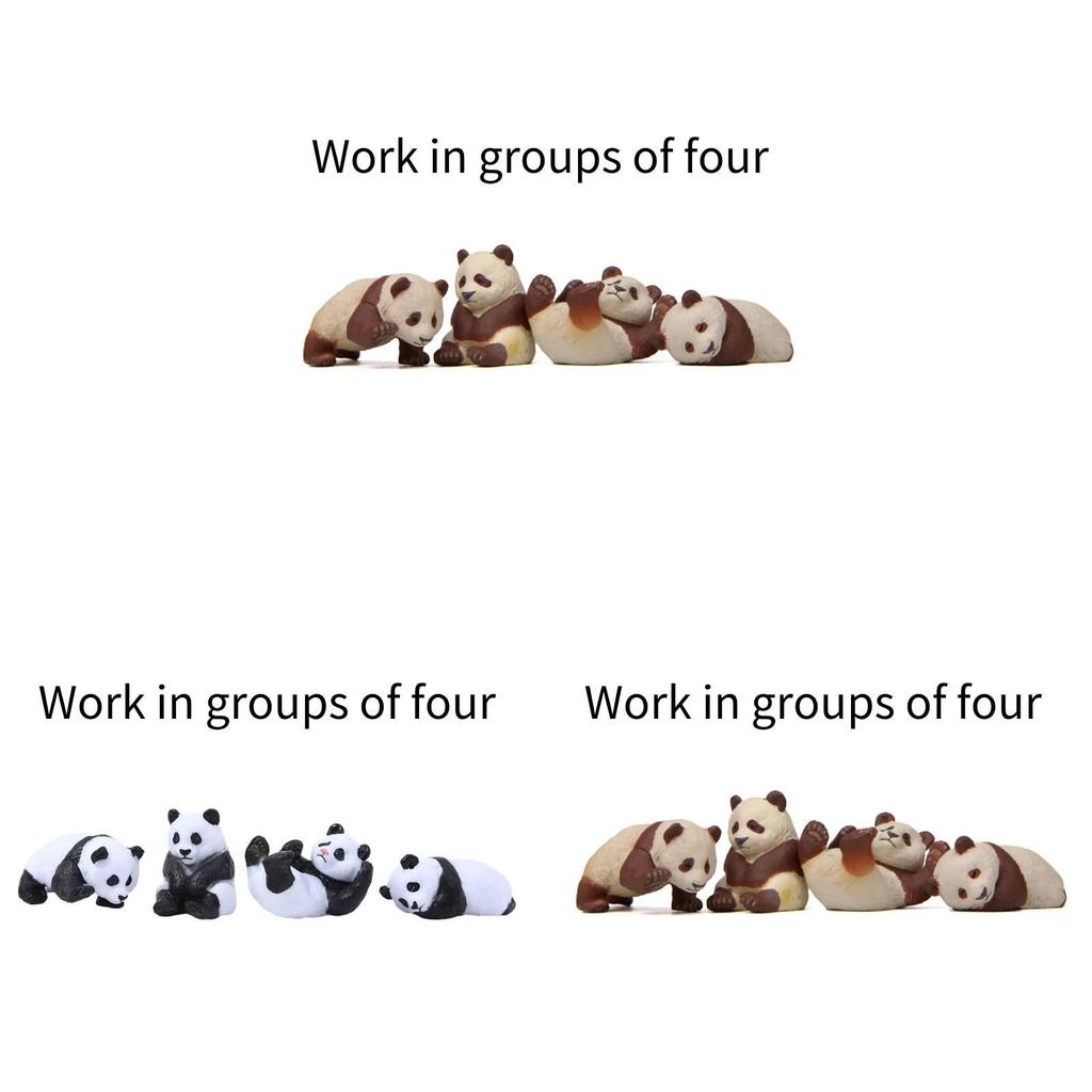 Cute Panda Shape Diy Pvc Miniature Succulent Garden Ornament Set For Home Decor