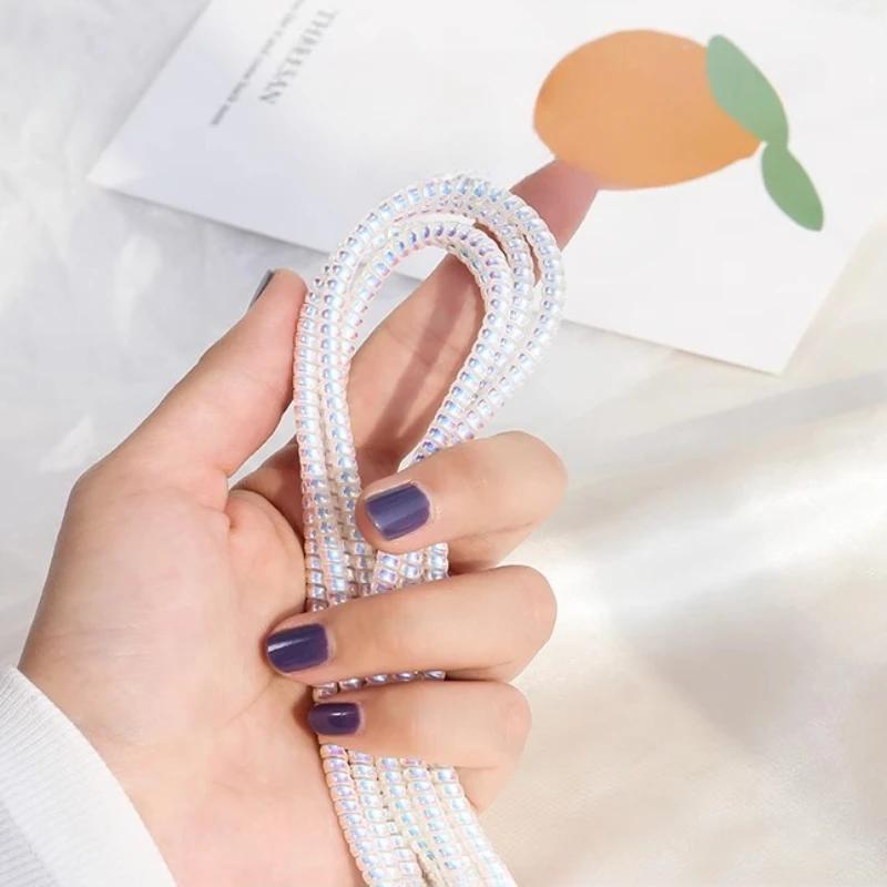 5pcs 1.5M USB Charging Data Line Cable Protector Wire Cord Protection Spring Wrap Cable Winder Organizer Home Desk Accessories