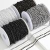 1meter Stone Stainless Steel Chain Black White Silver Color Crystal Beaded Chains for Necklace Bracelet Jewelry Making DIY