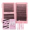 Lashes Extension Kit 640pcs False Eyelashes Clusters 30D+40D+50D, DIY Individual Lash Kit 8-18mm with Eyelash Tools Set