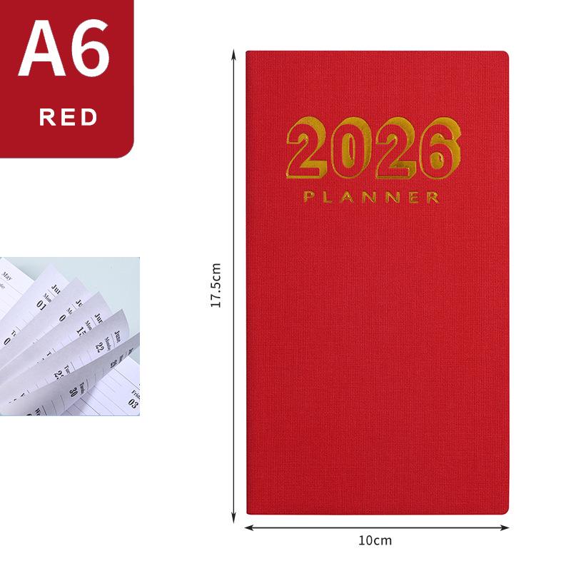 

2026 Зарубежный английский ежедневник: 365-дневный карманный блокнот и справочник по тайм-менеджменту красный