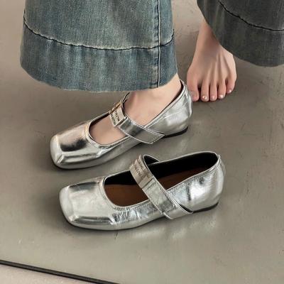 Scarpe in pelle Mary Jane estive cinturino a una parola rialzo interno pelle morbida tacco zeppa scarpe singole