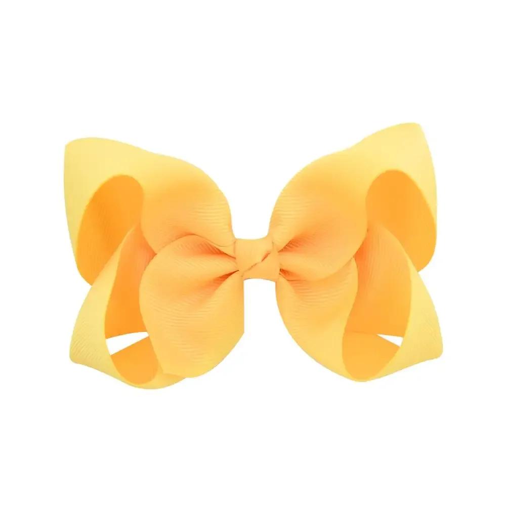3/4/6/8inch  Boutique Handmade Colorful Solid Ribbon Grosgrain Hair Bow with Clips for Kids Girls Hair Accessories
