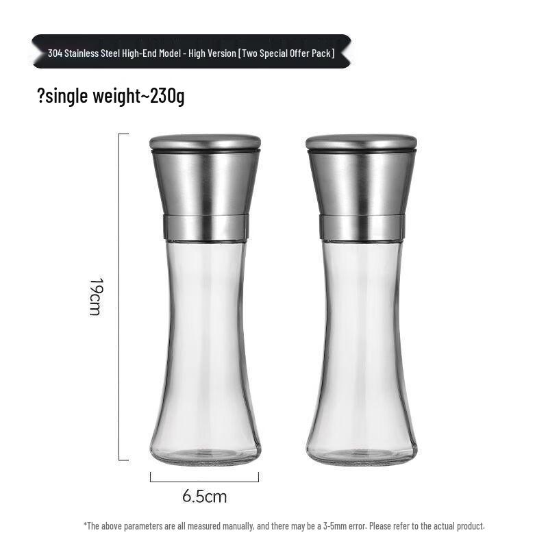 Manual Stainless Steel Pepper & Salt Grinder Set