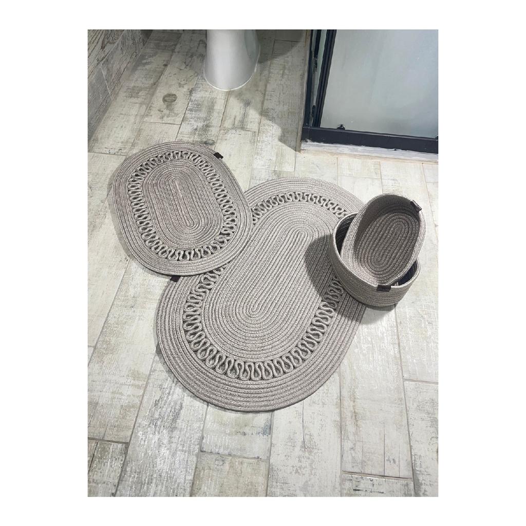 Iuta, răchită, set covoraș de baie, set coș de baie, set covoraș