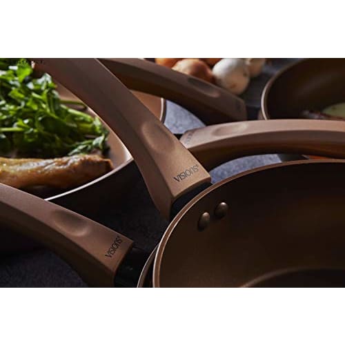 PEARL METAL VISIONS Deep Frying Pan, 24cm, Induction Compatible, Gold Coating, CP-8814