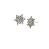 Ladylike Snowflake Stud Earrings – Elegant, Stone-Embellished Ice Flower Design for Women