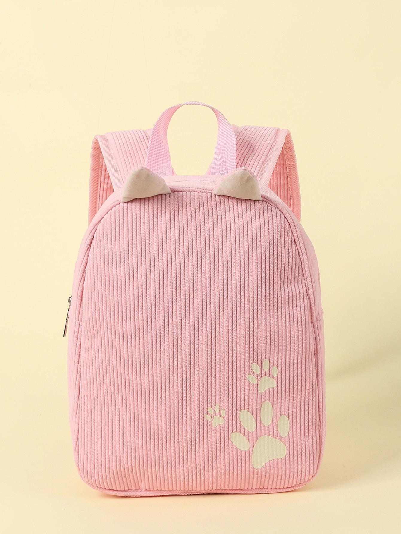 Kids  Multi-color Corduroy Backpack - Cute & Durable for Boys and Girls розовый