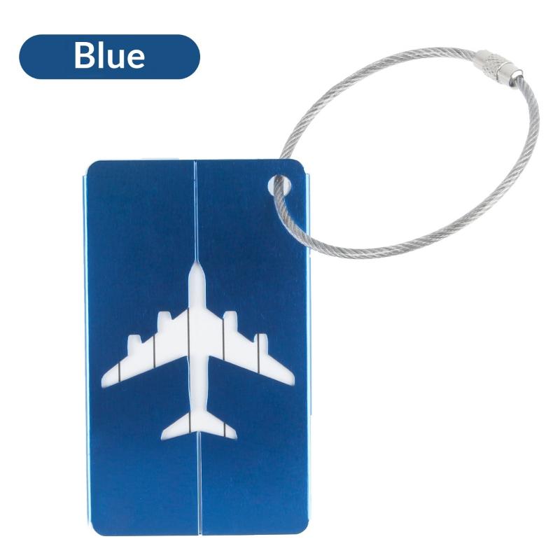 Luggage Tag Airplane Aircraft Luggage Tag Aluminium Alloy Anti-Loss Id Card Solid Color Travel Accessories