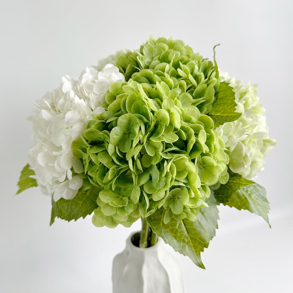 Green Hydrangea Artificial Flowers Like Real Hydrangea Flowers Decoration Wedding Arrangement Flowers Decor Bridal Bouquet 3Pcs