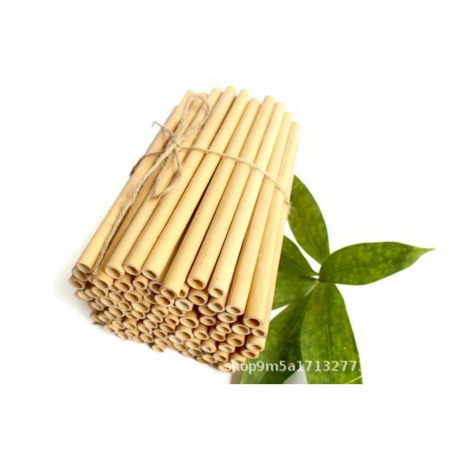 10PCS Reusable Bamboo Straws Yellow Bamboo Straws Use Creative Straws Many Times for Easy Cleaning of Household Straws