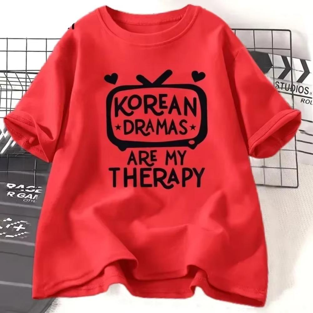 K-Drama Tričko Dámské Korejské Drama Tričko Krátký Rukáv Dámské Street Casual Dámské Tričko
