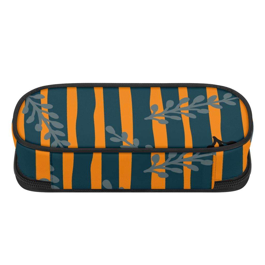Pencil Bag Durable 300D Polyester Roomy Interior Secure Zipper with Main Pocket Mesh Layer and Removable Pen Divider for Students