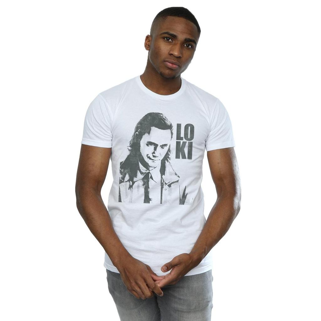 Marvel Mens Loki Head Poster T-Shirt