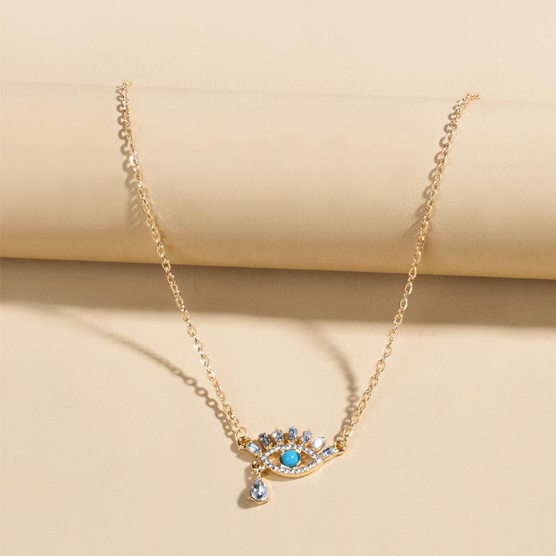 Accessories Diamond Eye Pendant Alloy Devil'S Eye Necklace Women'S Summer