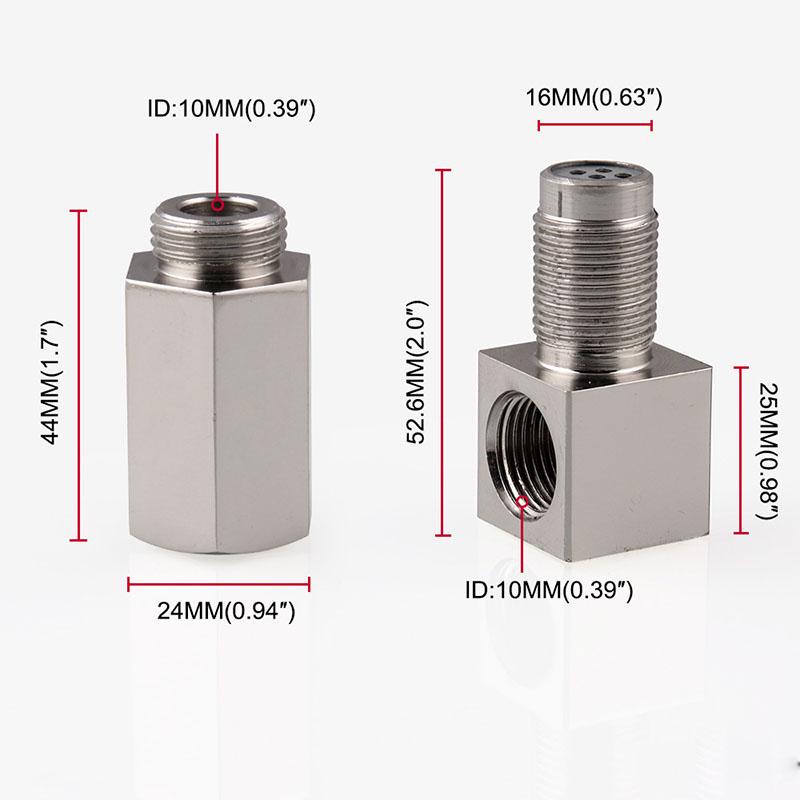90° O2 Oxygen Sensor Spacer Engine Light CEL Check Bung Mini Catalytic Converter