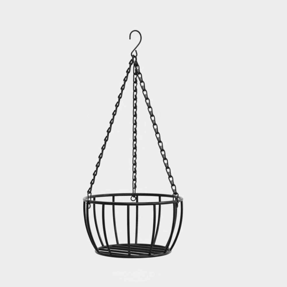 Iron Hanging Planter Hanger Round Plant Hanger Pot Tray Rope Hanger Flower Pot  Balcony