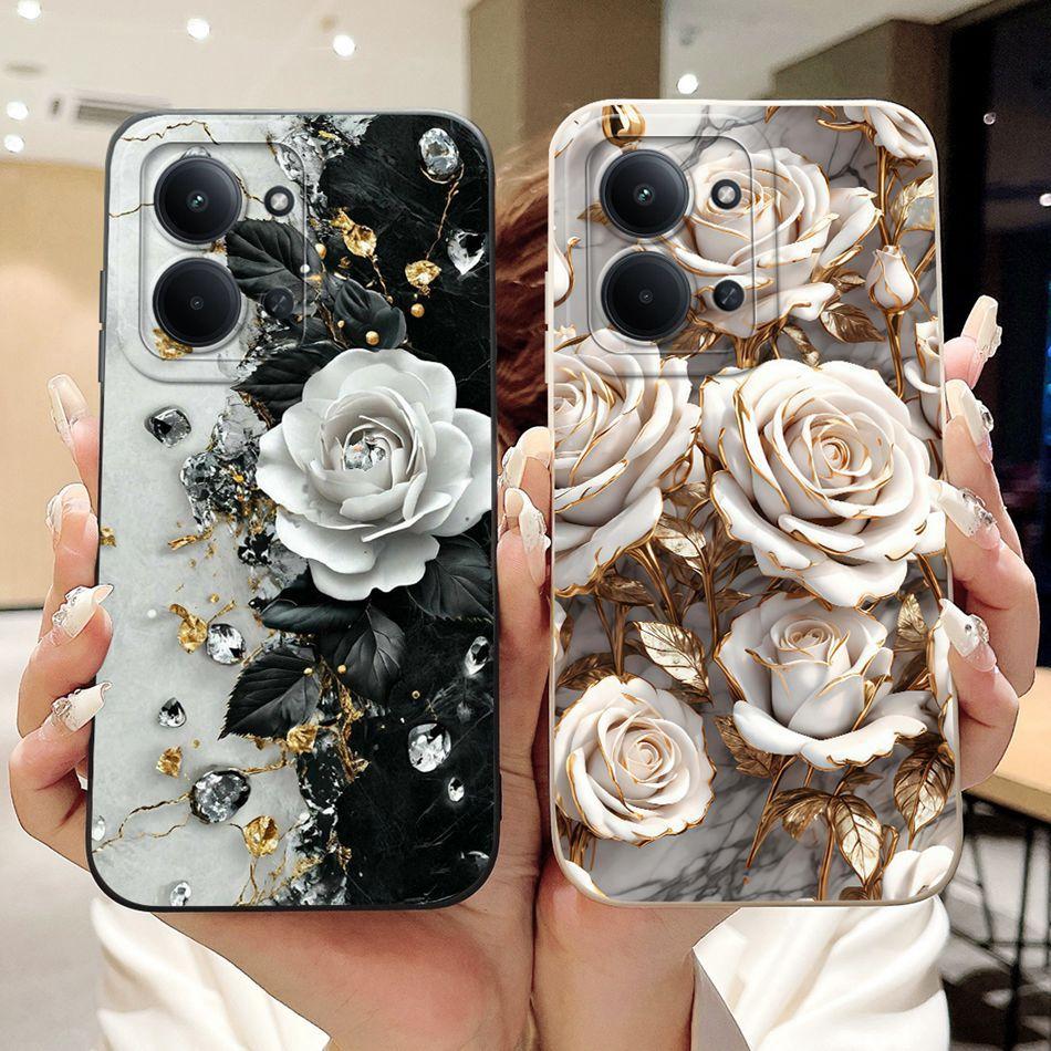 For Xiaomi Poco C85 4G Beautiful Bow Rose Painting Phone Case For Poco C85 C 85 4G Shockproof Soft Silicone Cases