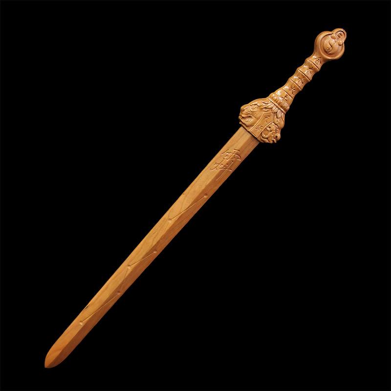 Authentic Peach Wood Taoist Celestial Dragon Tiger Sword: Five Elements Ziwei Seven Tiangang Stars