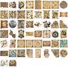 50 Pieces of Cartoon Retro World Map Travel Aesthetic Stickers for Decorating Notebooks, Mobile Phones and Water Bottles - Waterproof Stickers