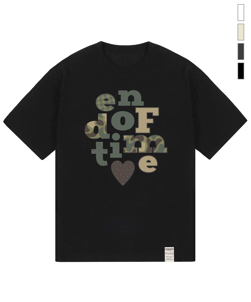 GRAVER [Unisex] Camo End Of Time Short Sleeve T-Shirt_4 Colors
