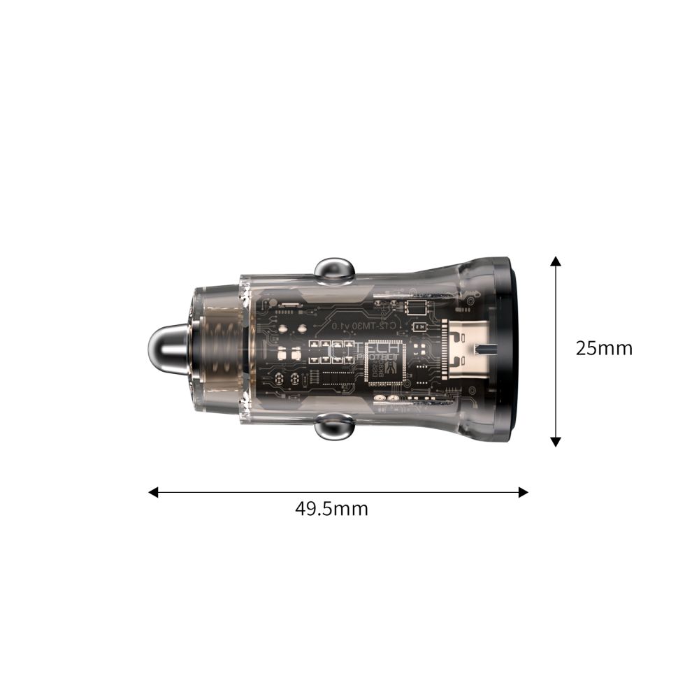 Tech-Protect Cc01 2-Port Car Charger Pd45W/Qc3.0 Black