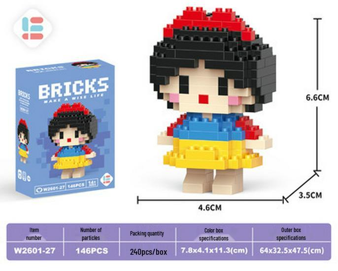 Cartoon Figurine Compatible Lego Bricks: Educational Micro Bricks Assemble Toy for Children