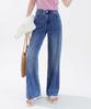 Jinmania Women'S Cool Touch Wide Denim Pants [Summer Season] Middle Blue