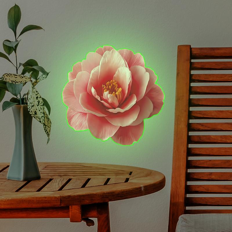 Ljusblommig Toalettklistermärke Nattlampa Blommig Väggdekal Badrum Sovrumsklistermärke Självhäftande PVC Vattentät Heminredning