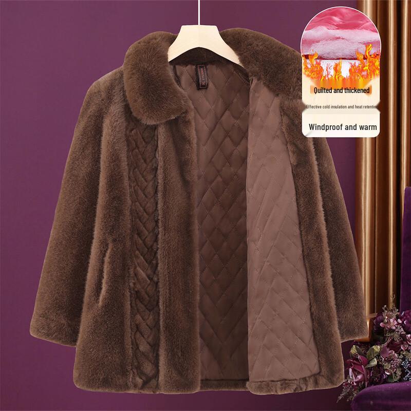 Da Tang Fu Ren Women's Faux Mink Velvet Padded Winter Coat