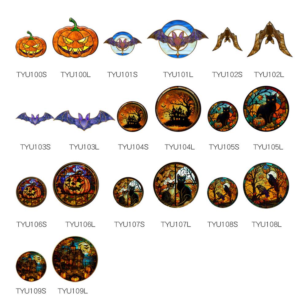 TYU100-109 Calabaza de Halloween Murciélago Cadena de Hierro Adorno Colgante para Decoración de Ventana o Porche