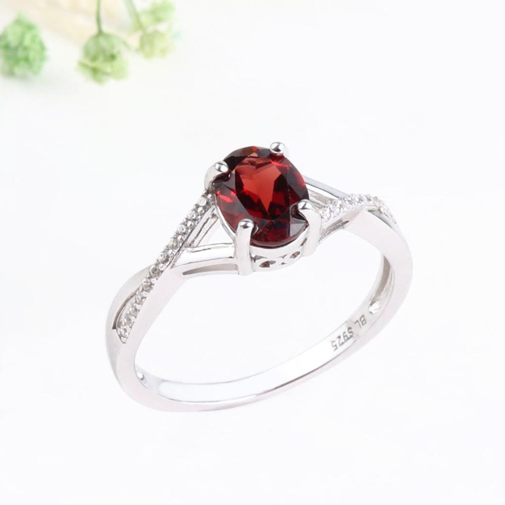 Elegant and Noble Natural garnet Real gemstone Ring 925 sterling Silver fine jewelry for women's anniversary and Engagement gift