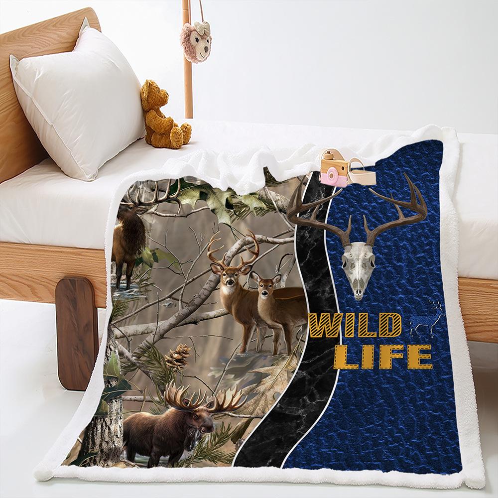 Blanket Animal Deer Blanket Lamb Fleece Crystal Fleece Blanket Blanket Universal