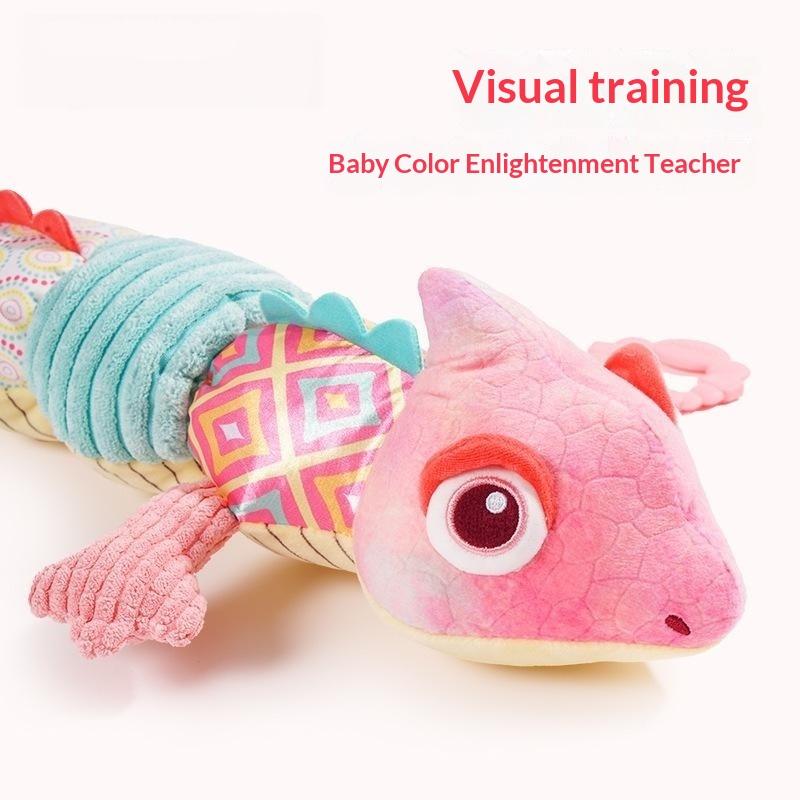Toddler Sensory Musical Plush Animal Toys With Rattles Crinkle Bell Teething Toy for Infant Car Seat Travel