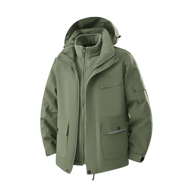 Three In One Mountain Windproof and Waterproof Assault Suit, Men's and Women's Plus Size Jacket, Outdoor Couple Hiking Suit