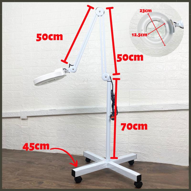 8X Diopter LED Specialist Magnifying Floor Lamp  Dentist Beauty Salon Magnifier Glass Stand Light
