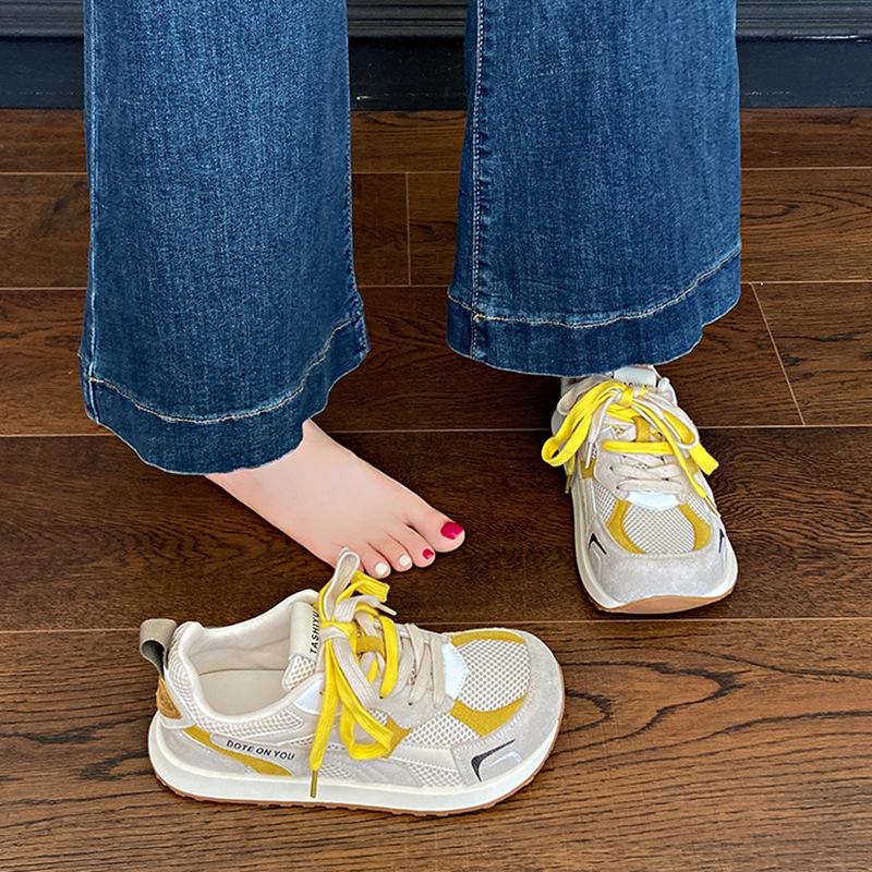 thick-soled women's breathable mesh shoes summer thin training shoes with 2025 mesh A new Gandbai sports and leisure shoes