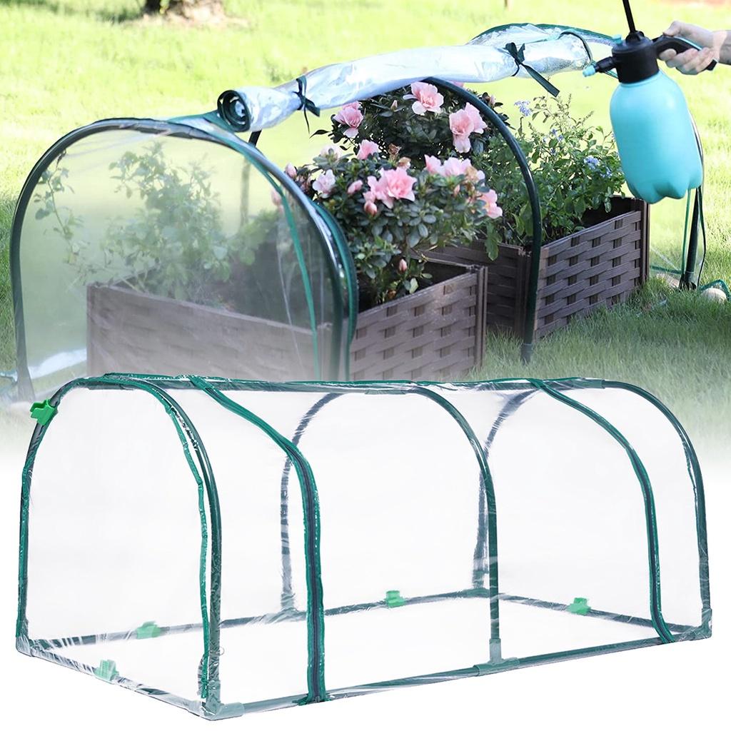 120/180/270cm Outdoor House Canopy Complete Plant Gardening Green with Frame Cover Tunnel New Greenhouse Flower Garden Shed
